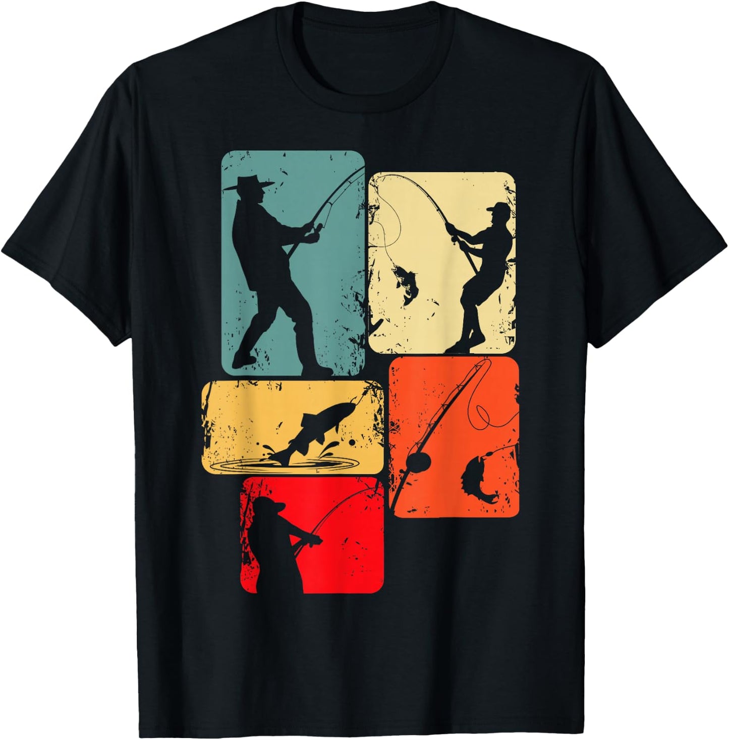 Fishing Fisherman Man Child , Black T-Shirt - T-Shirt | Black