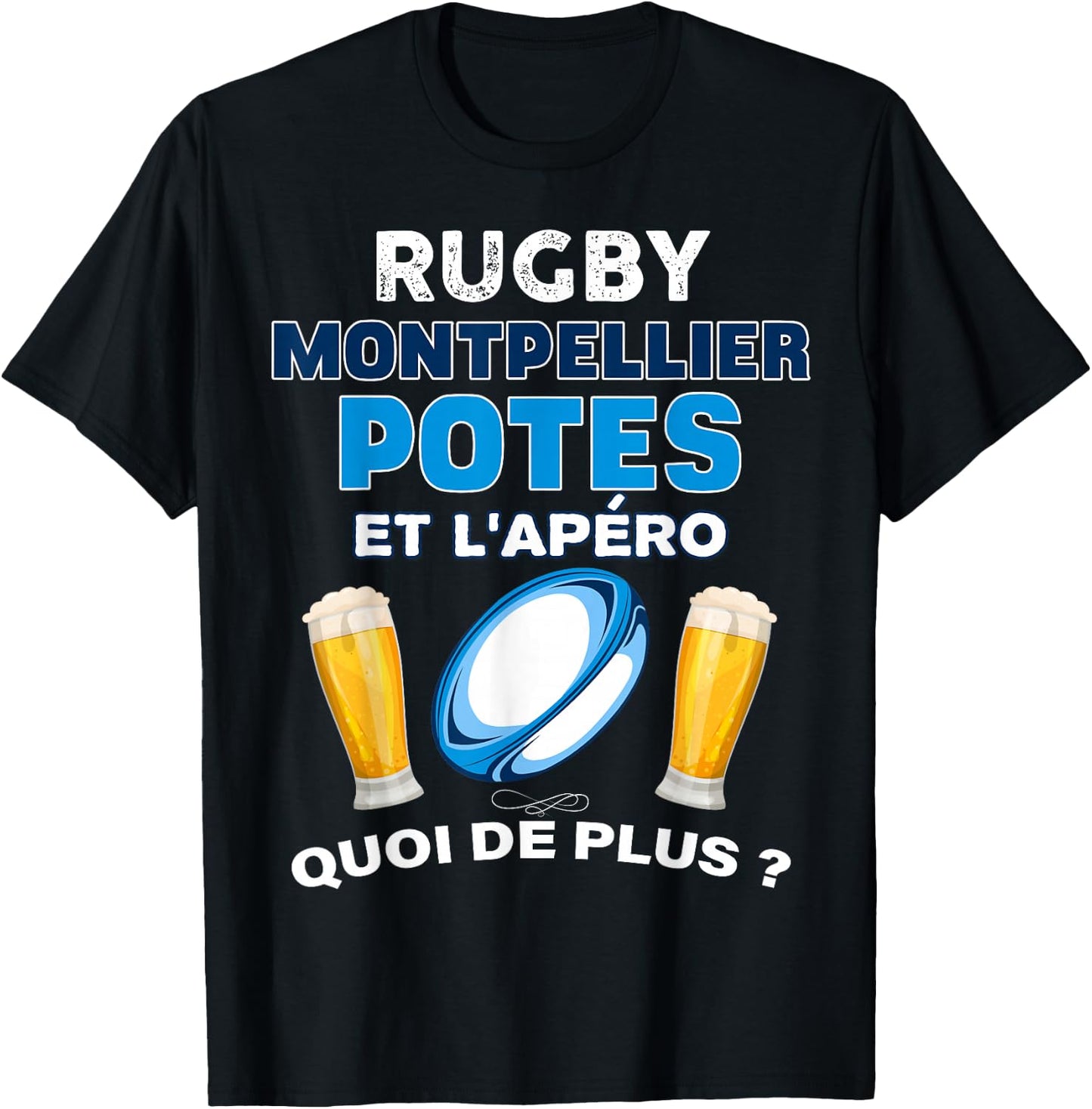 Rugby Montpellier Potes Aperitif MHR Beer Friendship Supporter T-Shirt - T-Shirt | Black