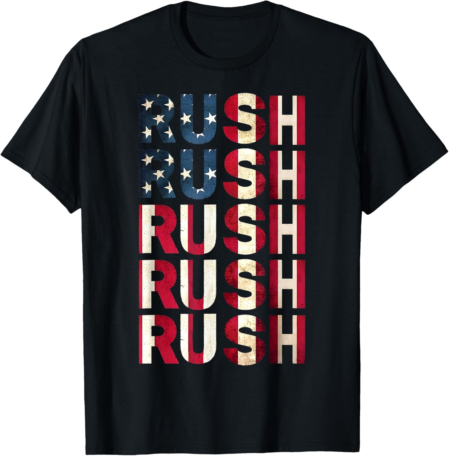 Rush Name Vintage US Flag Hearts Gifts for Kids T-Shirt - T-Shirt | Black