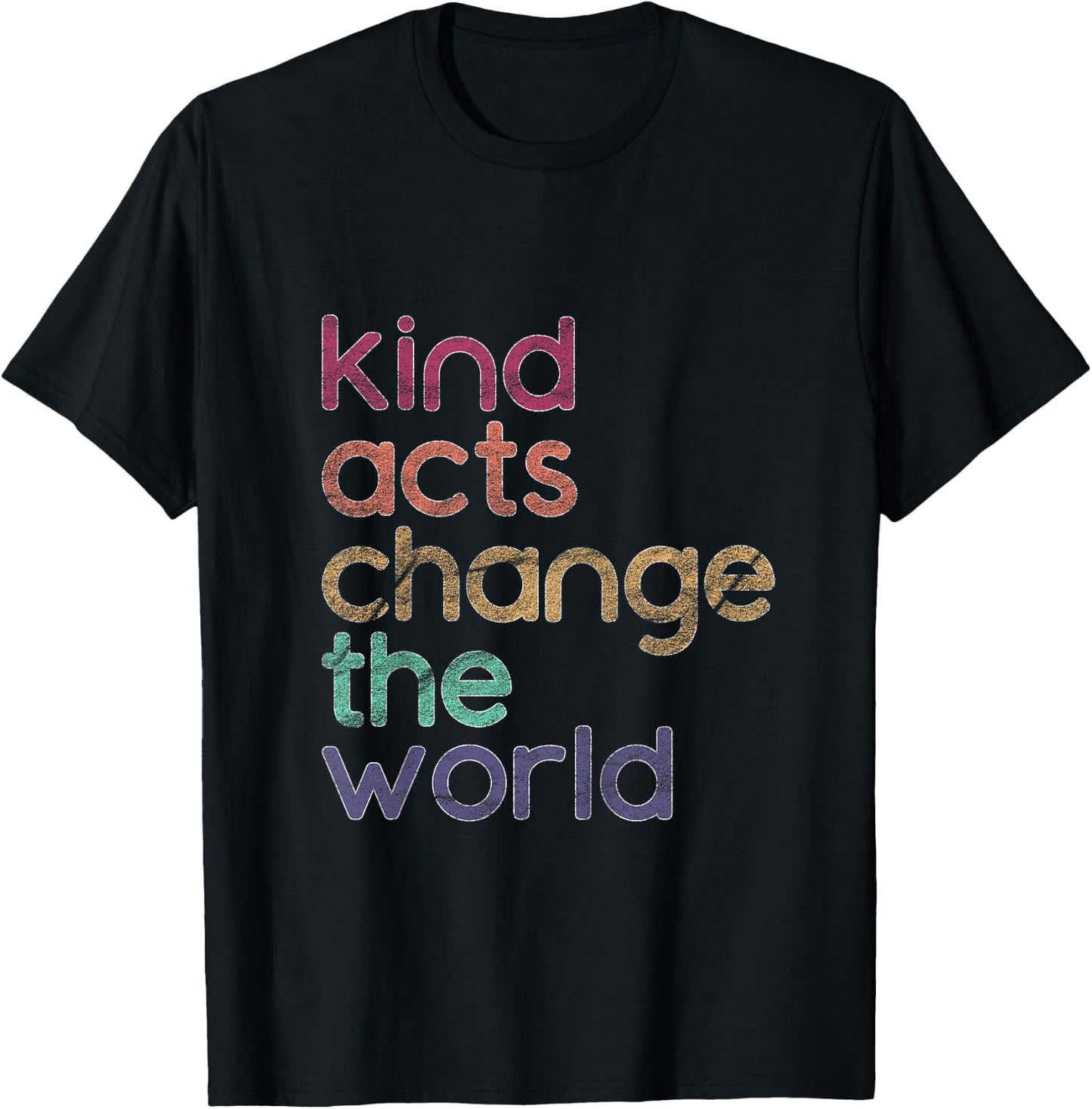 Kindness Shirt for Toddlers & Kids, Change The World Rainbow T-Shirt - T-Shirt | Black