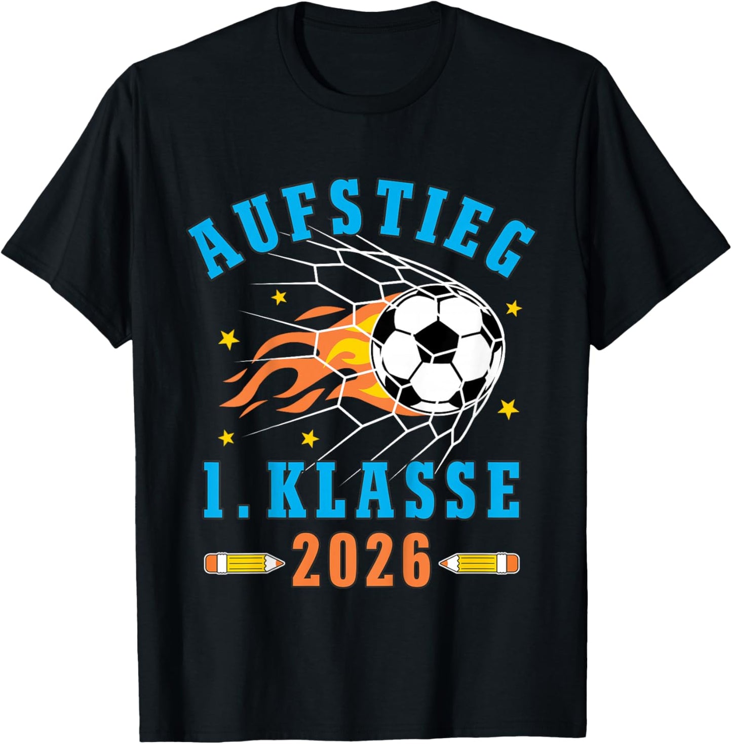 Kinder Schulkind 2026 Einschulung Erste Klasse Fußball Jungen T-Shirt - T-Shirt | Black