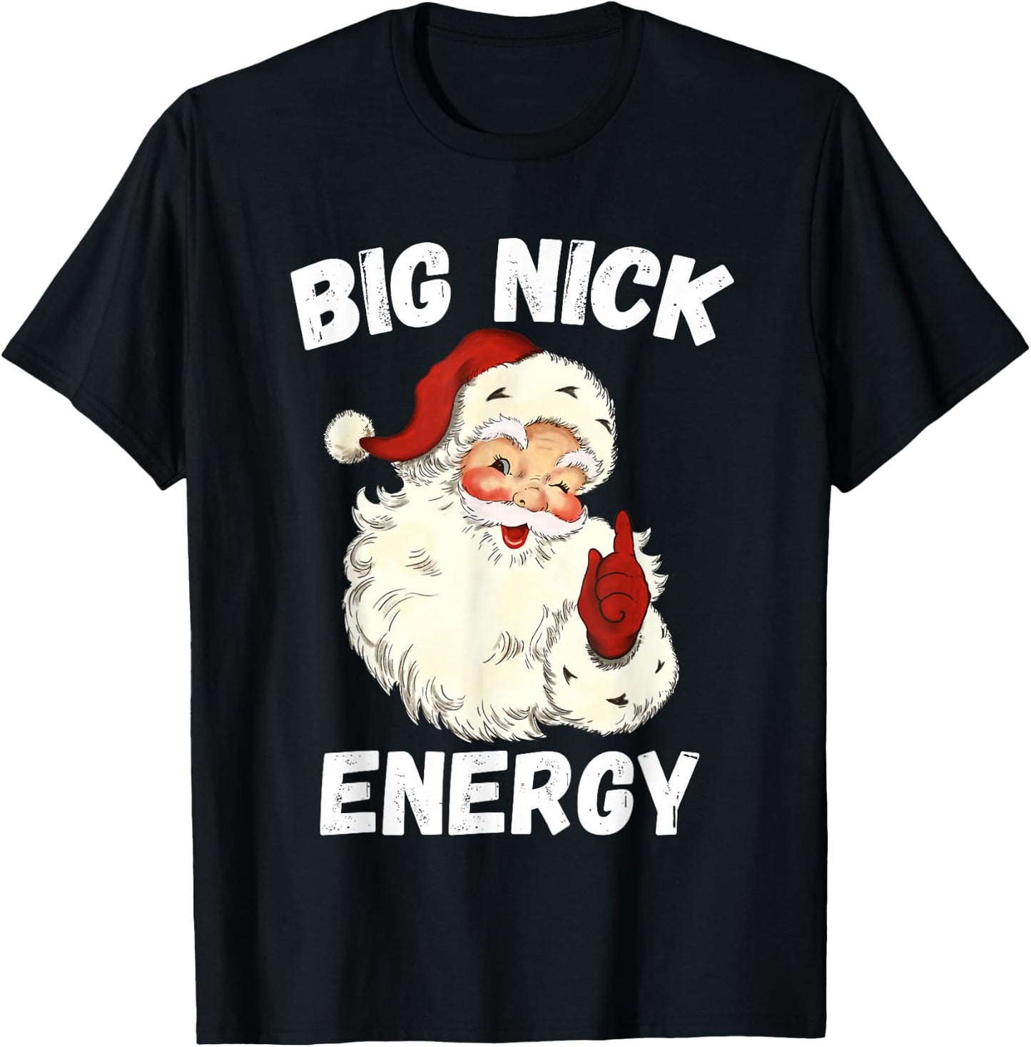 Big Nick Energy Santa Groovy Retro Vintage T-Shirt - T-Shirt | Black