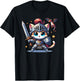 Ren Faire Medieval Knight Cat Kitten Sword Dragon Graphic T-Shirt - T-Shirt | Black