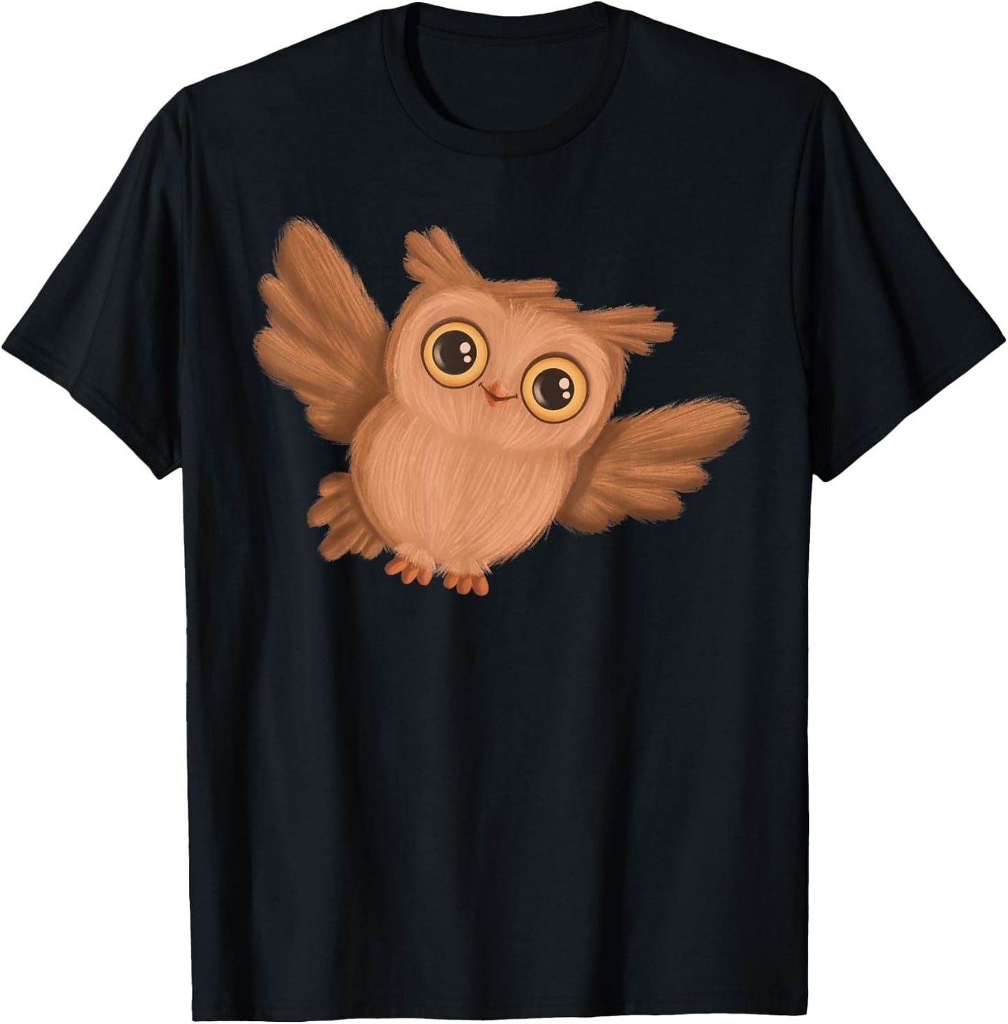 Funny and Cute Baby Owl T-Shirt - T-Shirt | Black