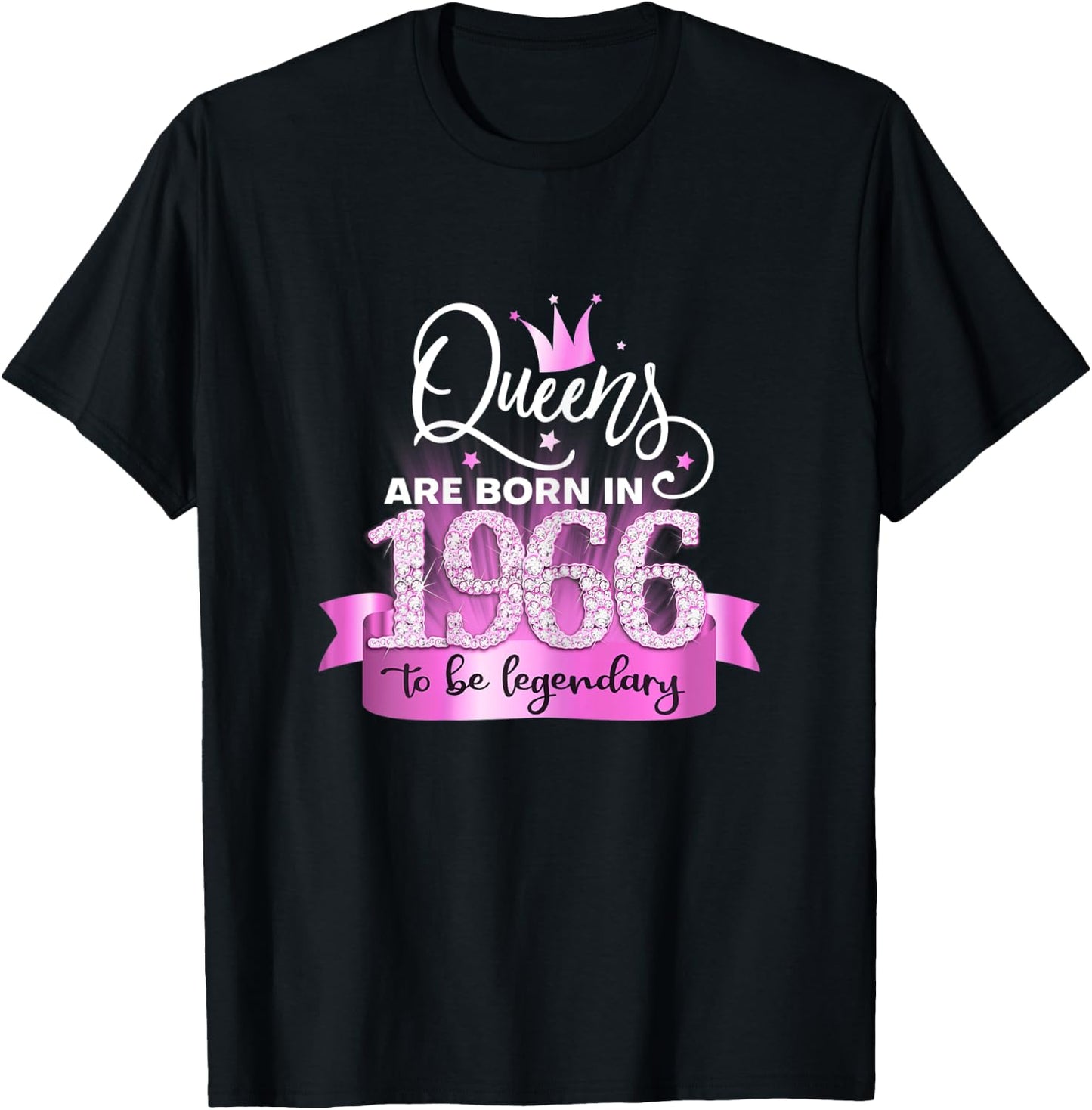 Born In 1966 I Elegant Pink Black Party Outfit & Accessory T-Shirt - T-Shirt | Black
