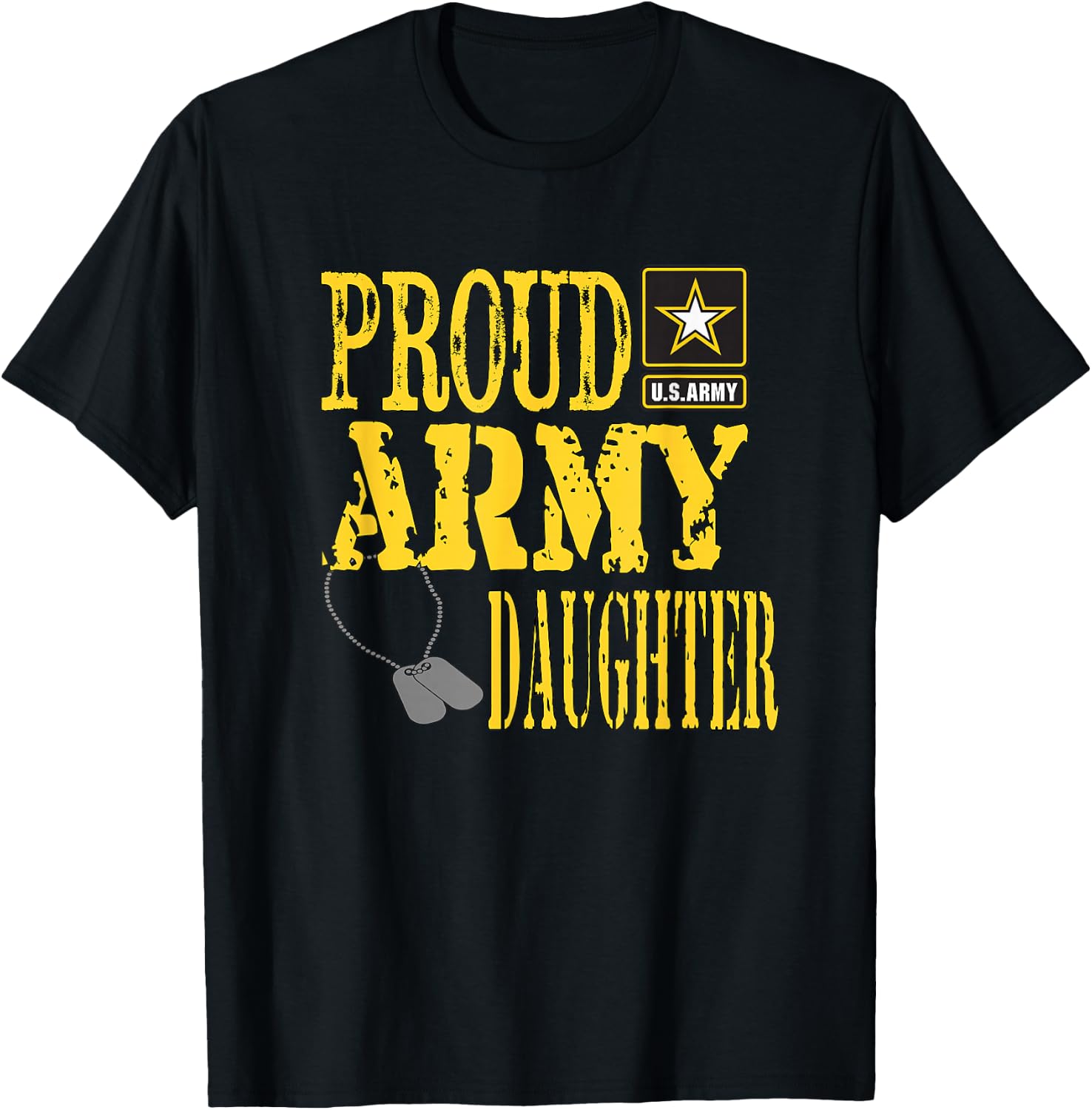 Proud Army Daughter Military Pride T-Shirt - T-Shirt | Black