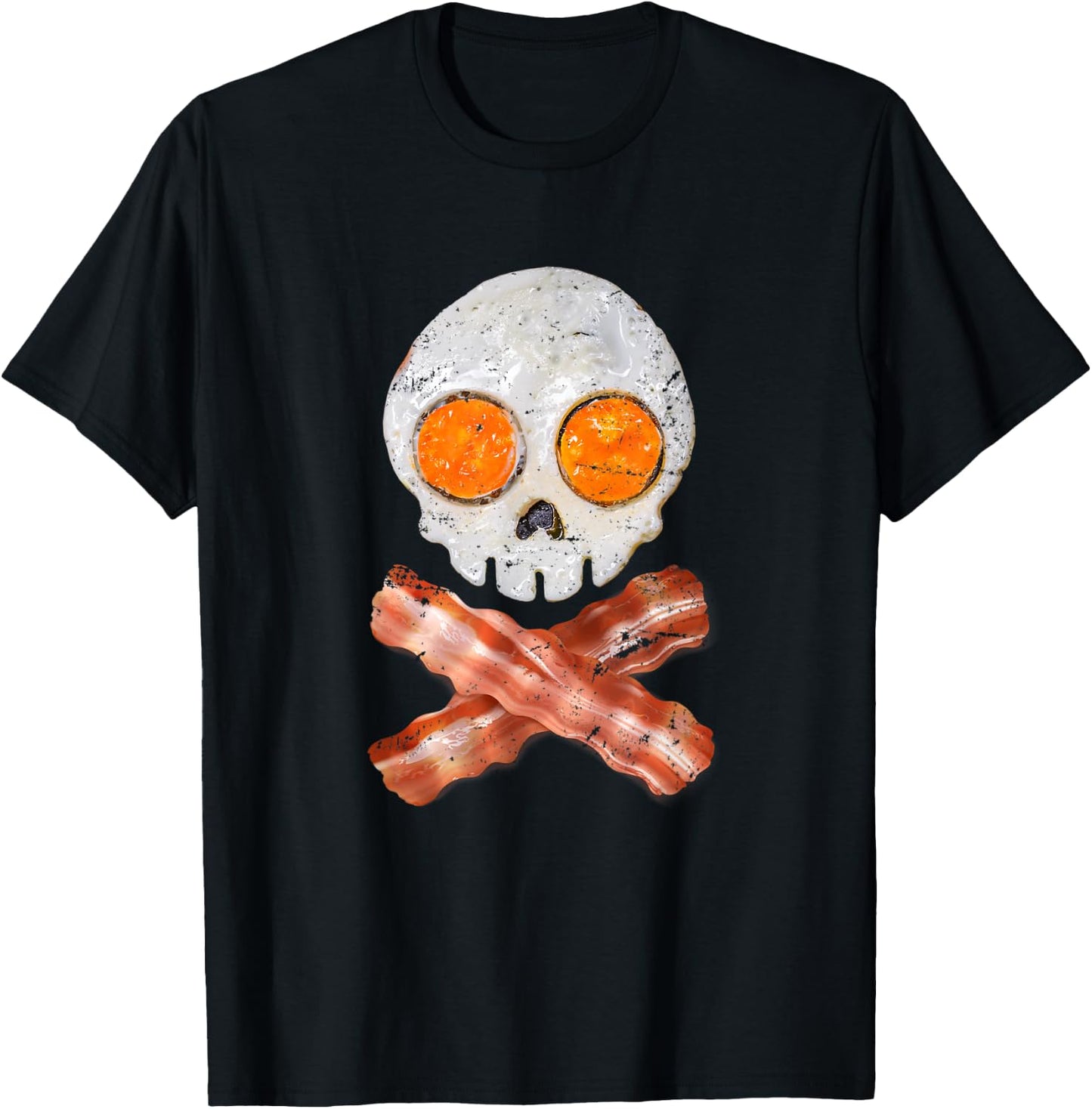 Bacon Egg Breakfast Ghoul Skull Gift Halloween T-Shirt - T-Shirt | Black