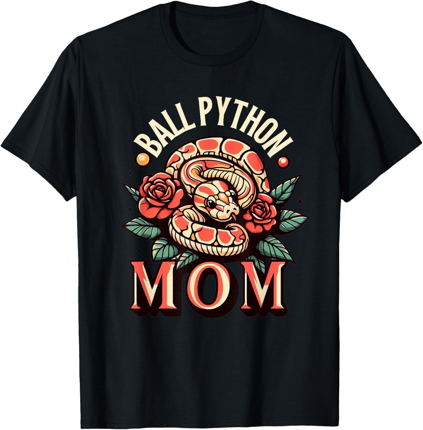 Ball Python Mom Shirt Snake Reptile Herpetology Ball Python T-Shirt - T-Shirt | Black