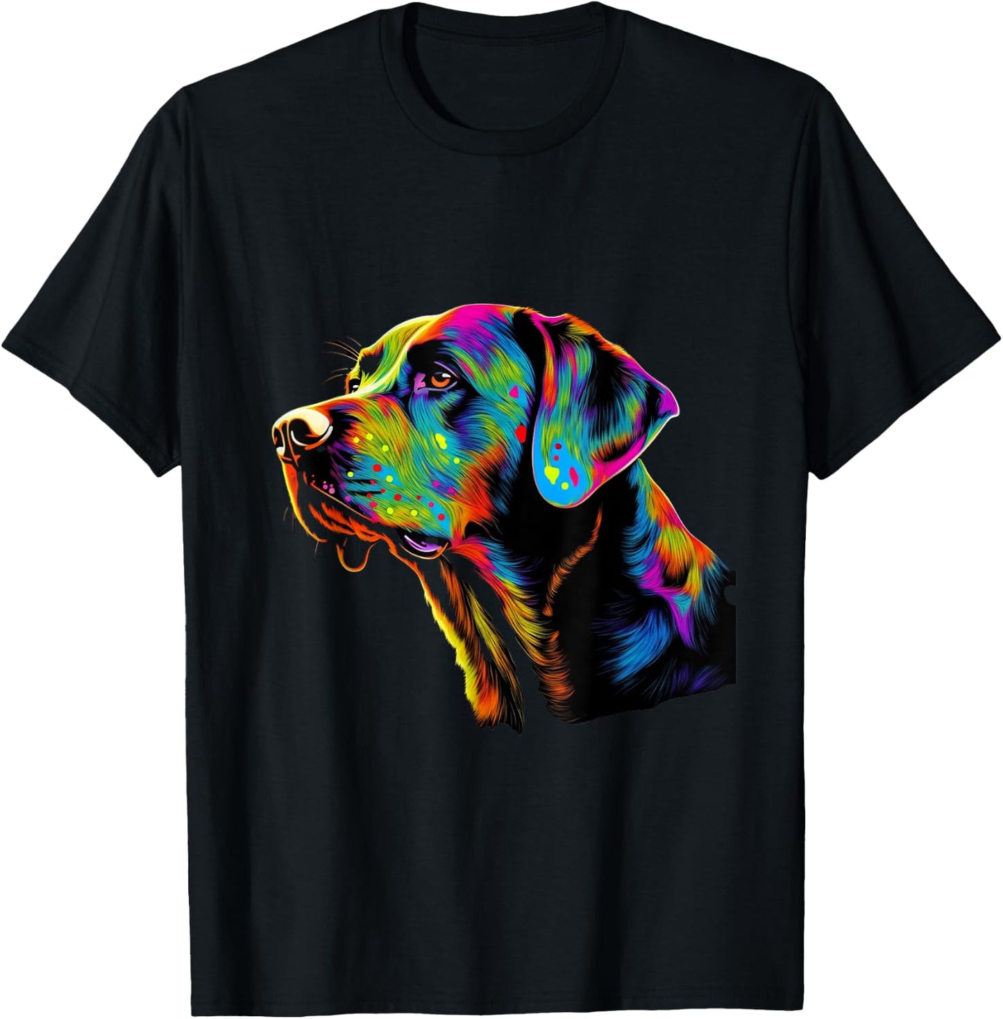 Colorful Neon Labrador Retriever T-Shirt - T-Shirt | Black