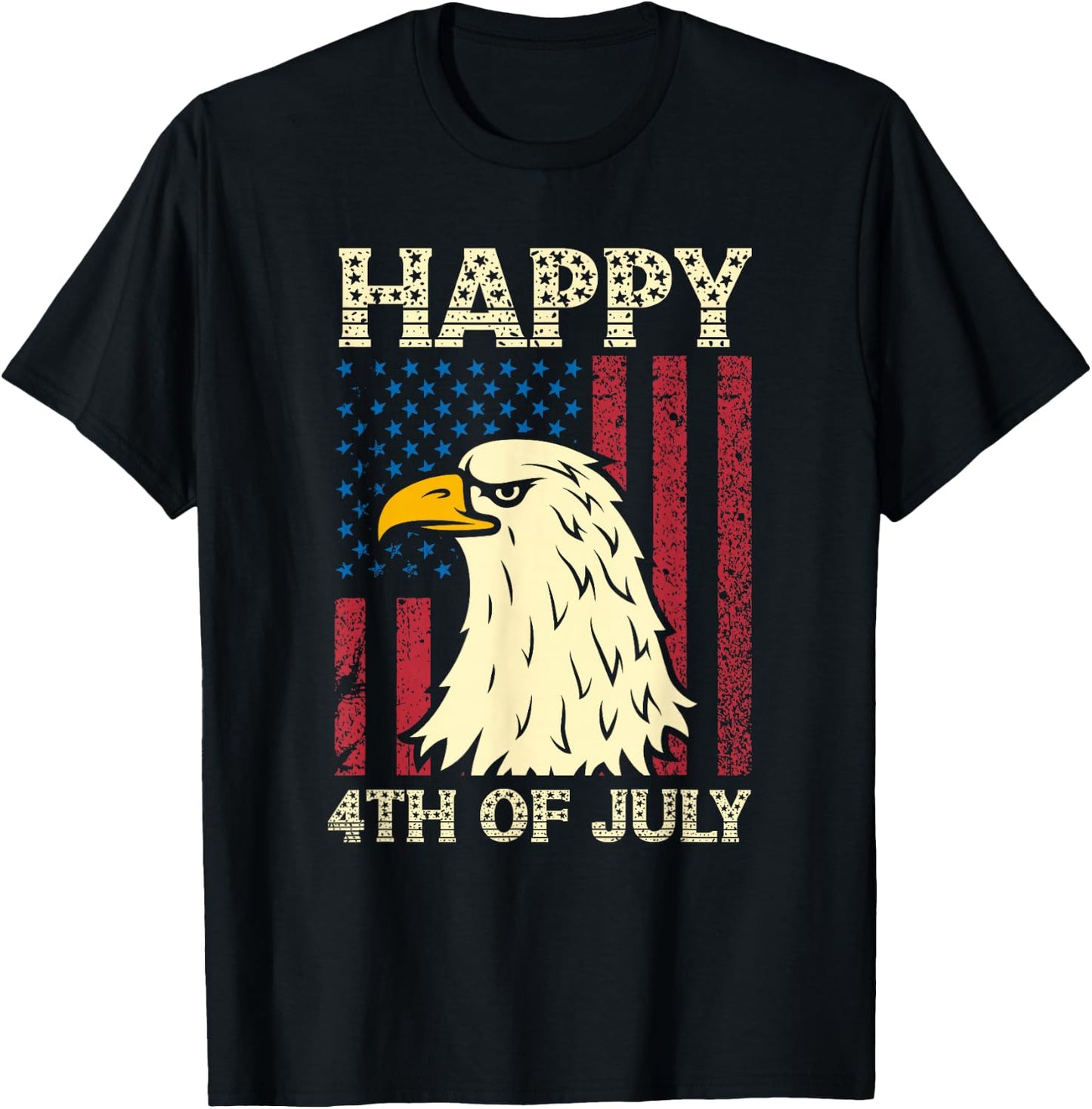 4th of July Independence Day American Flag T-Shirt - T-Shirt | Black