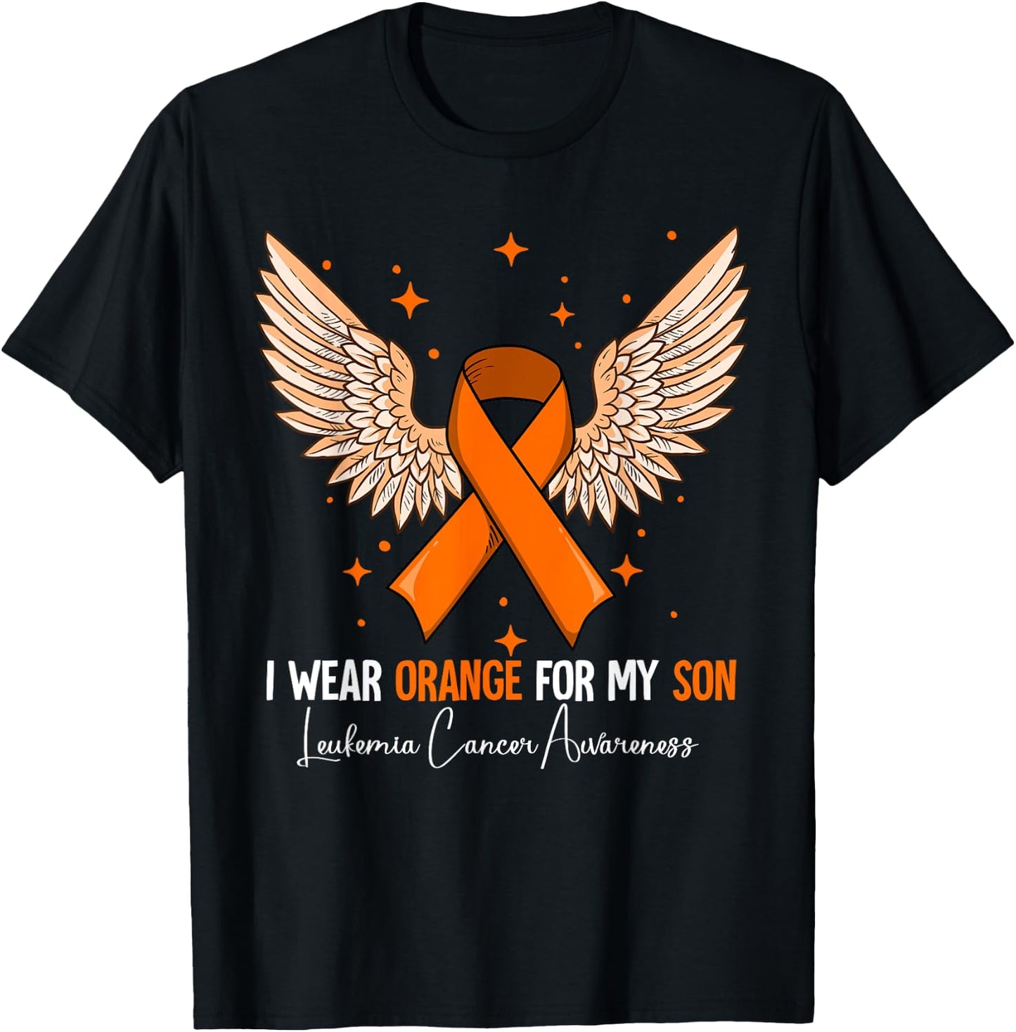 I Wear Orange For My Son Leukemia Awareness T-Shirt - T-Shirt | Black