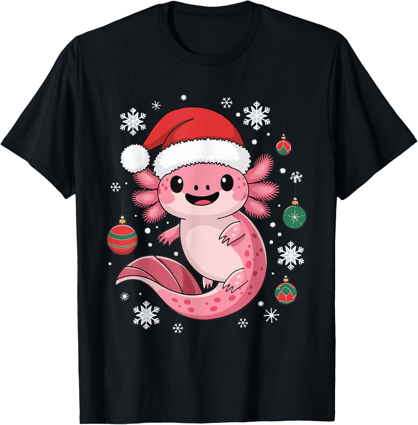 Axolotl Christmas T-Shirt - T-Shirt | Black