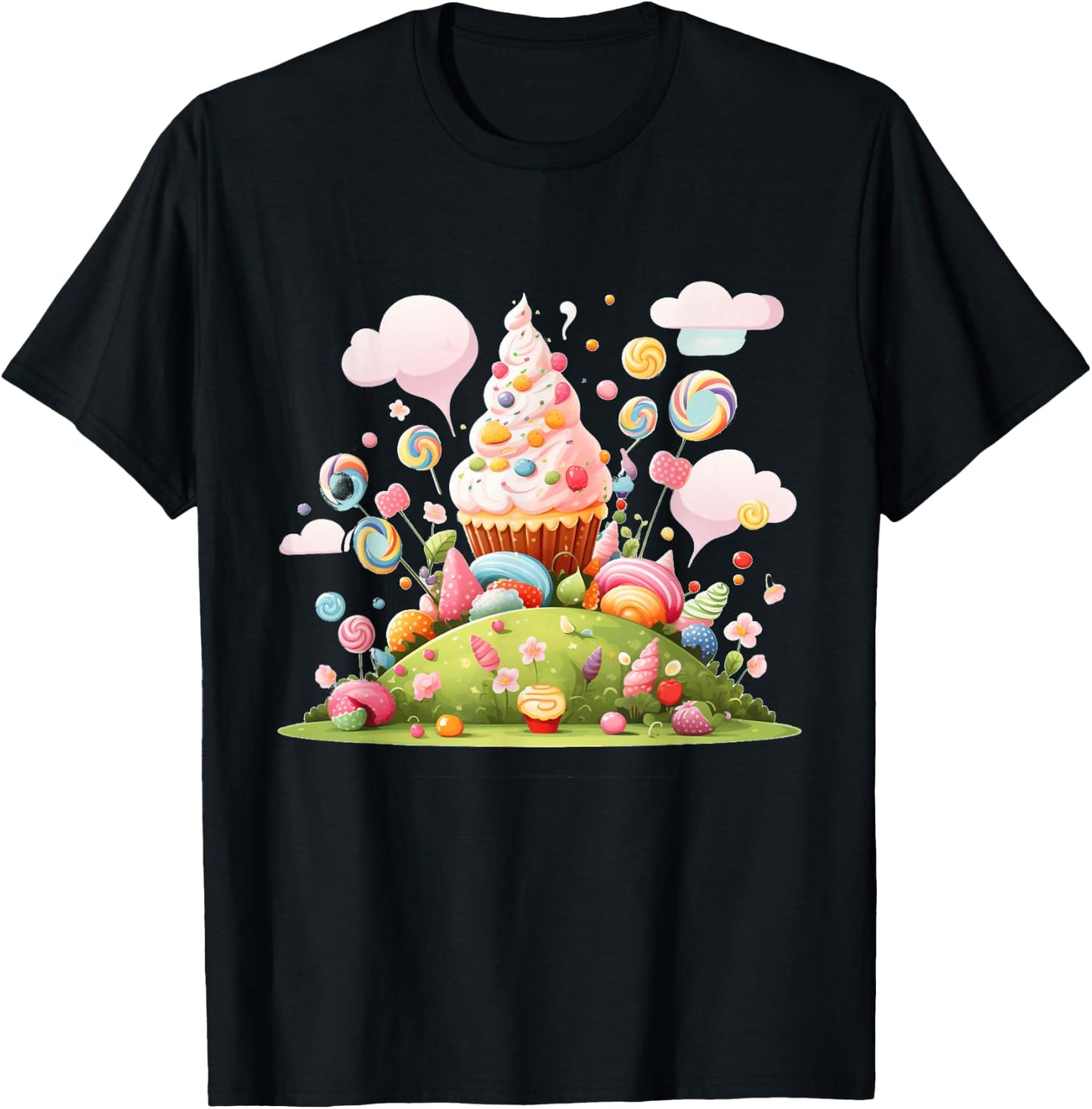 Funny World of Sweets and Cake Costume , black T-Shirt - T-Shirt | Black