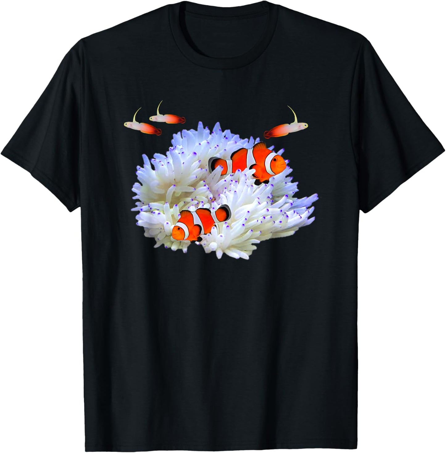 Sebae Anemone Clownfish Firefish Saltwater Reef Aquarium T-Shirt - T-Shirt | Black