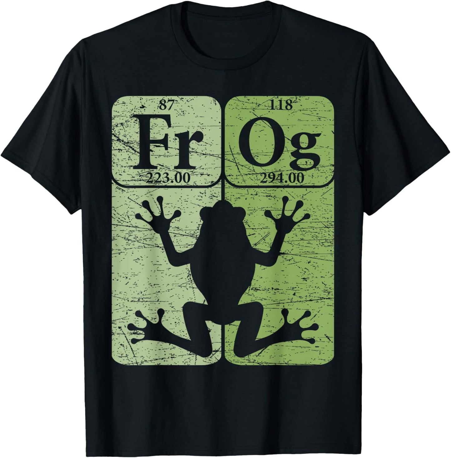 Frog Periodic Table Elements Herpetologist Frog Lover Retro T-Shirt - T-Shirt | Black