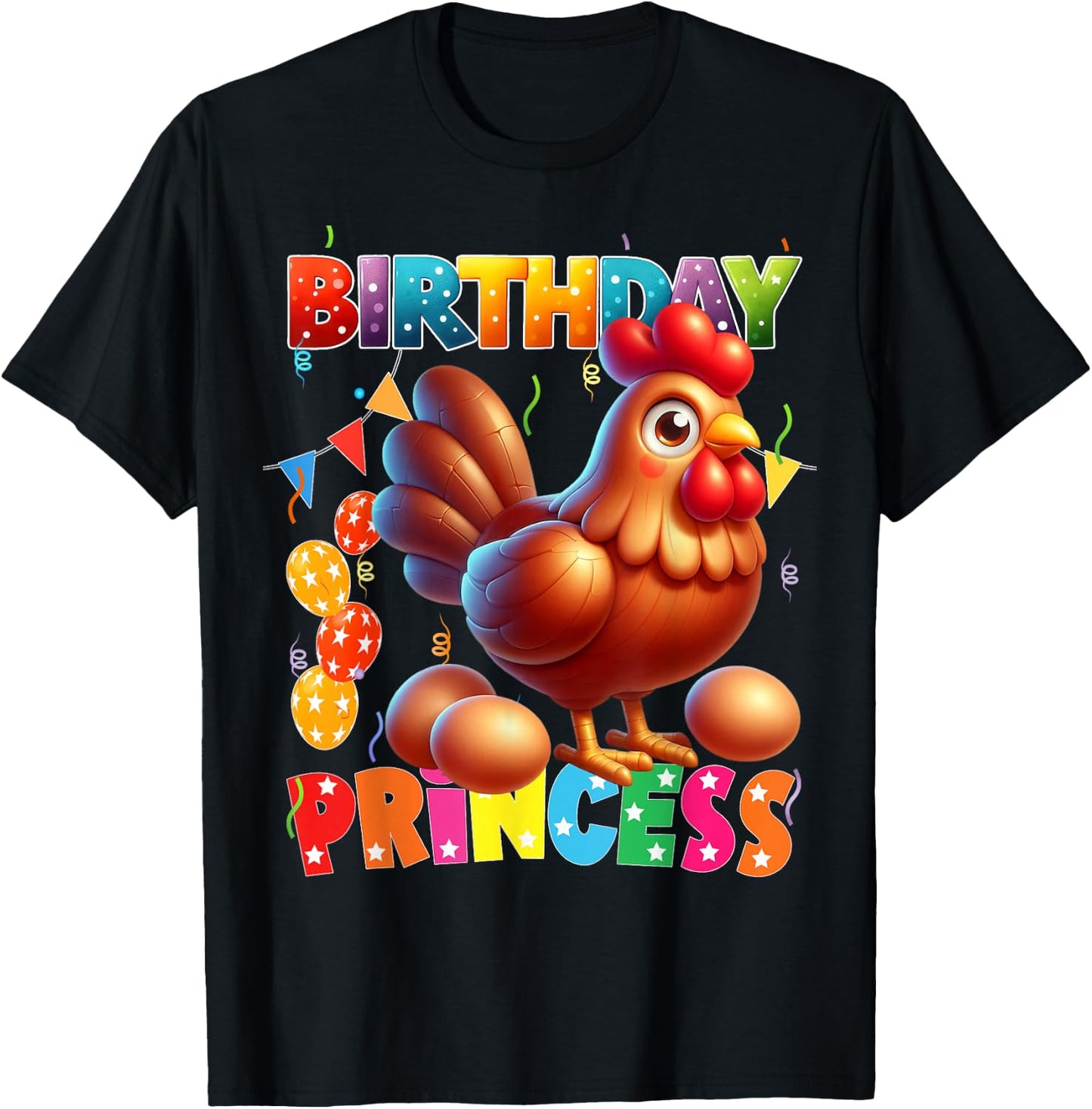 Its My Birthday chicken Birthday Princess Girl chicken T-Shirt - T-Shirt | Black