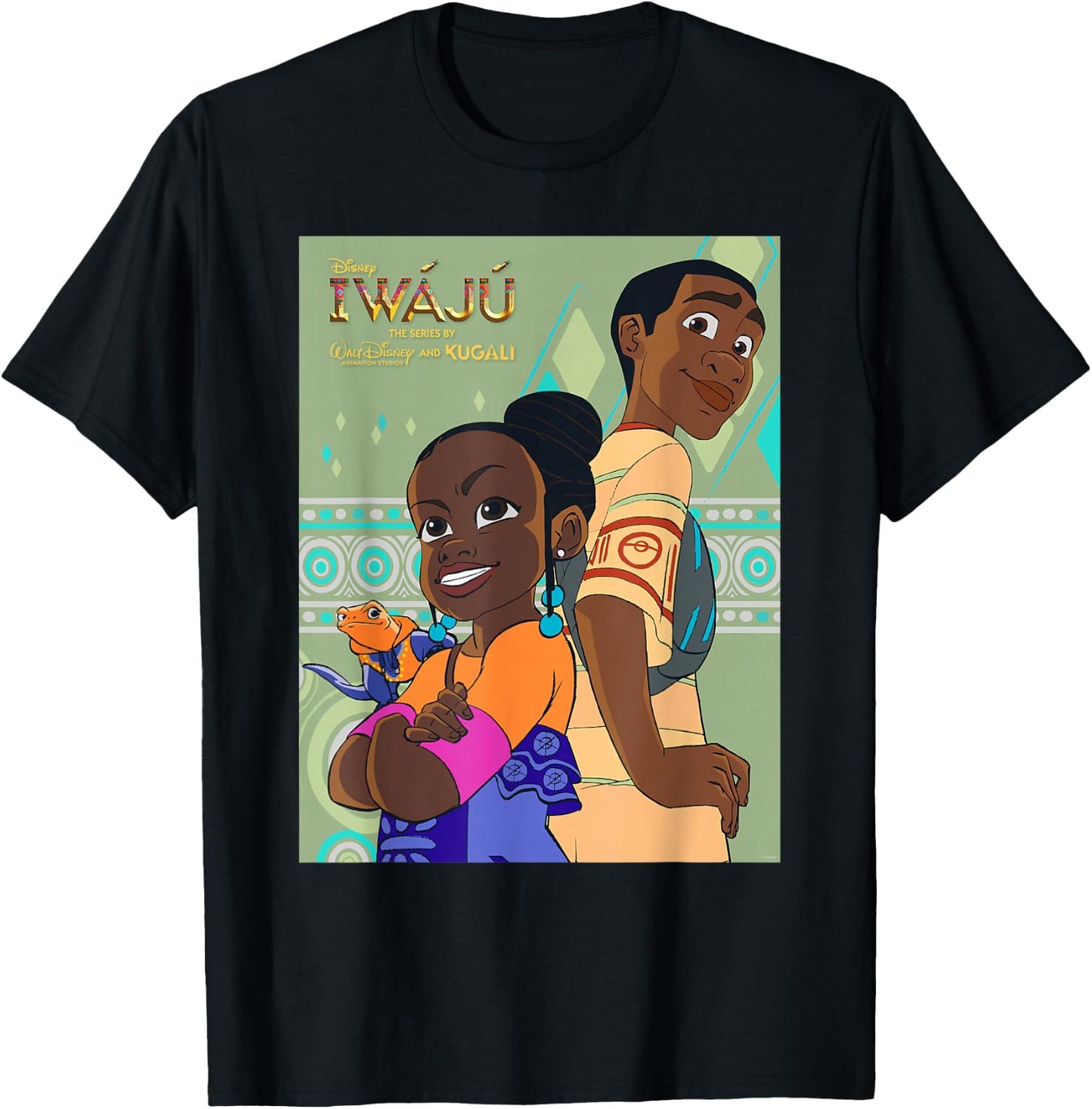 Disney Iwáju Animated Series Tola Kole and Otin Disney+ T-Shirt - T-Shirt | Black
