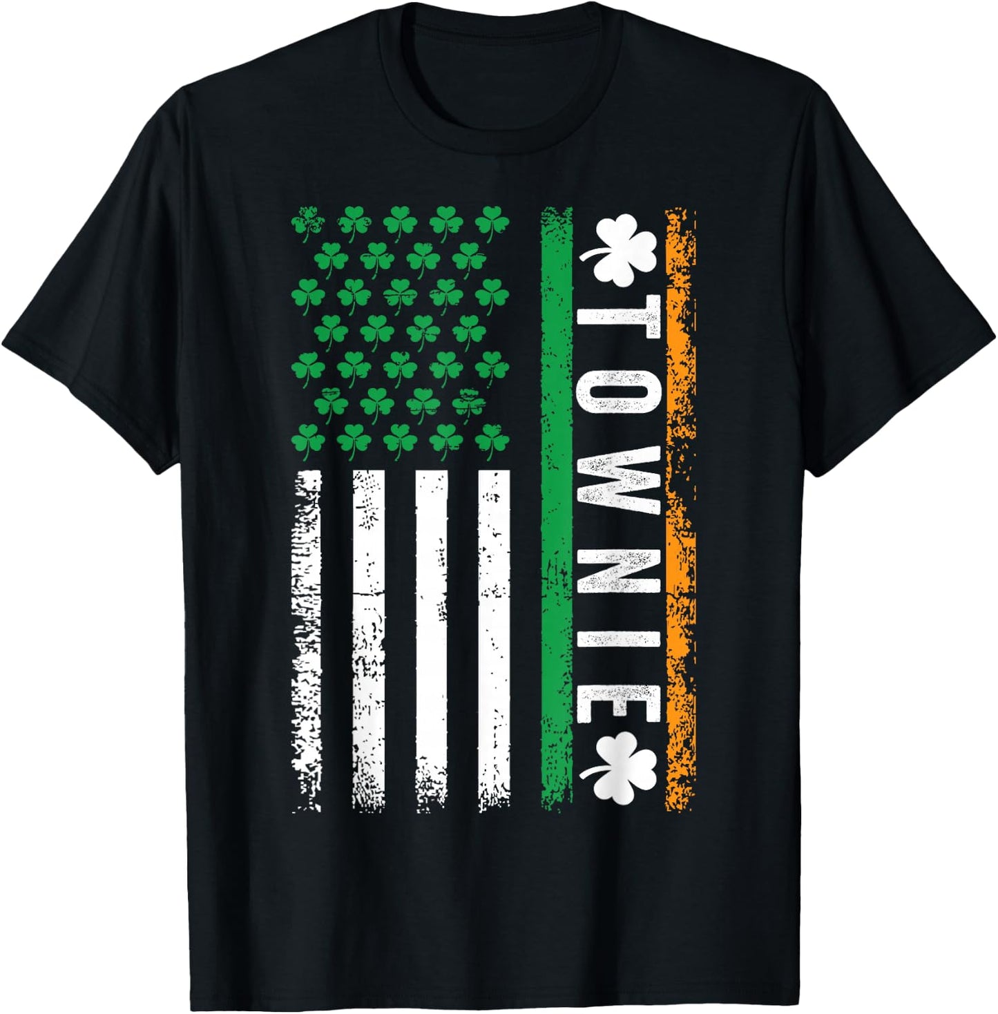 Townie Irish, St Patricks Day Charlestown, Townie T-Shirt - T-Shirt | Black