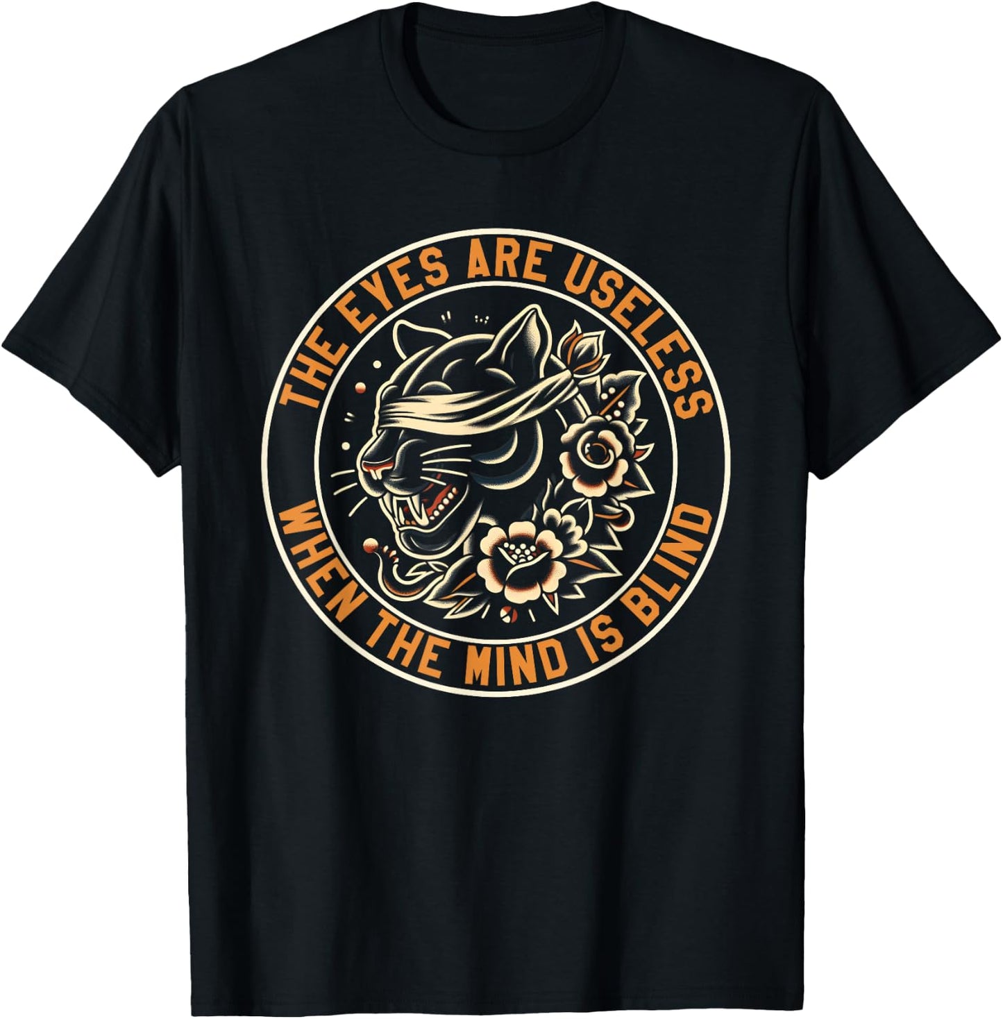 The Eyes Are Useless Panther Traditional Tattoo Artist T-Shirt - T-Shirt | Black