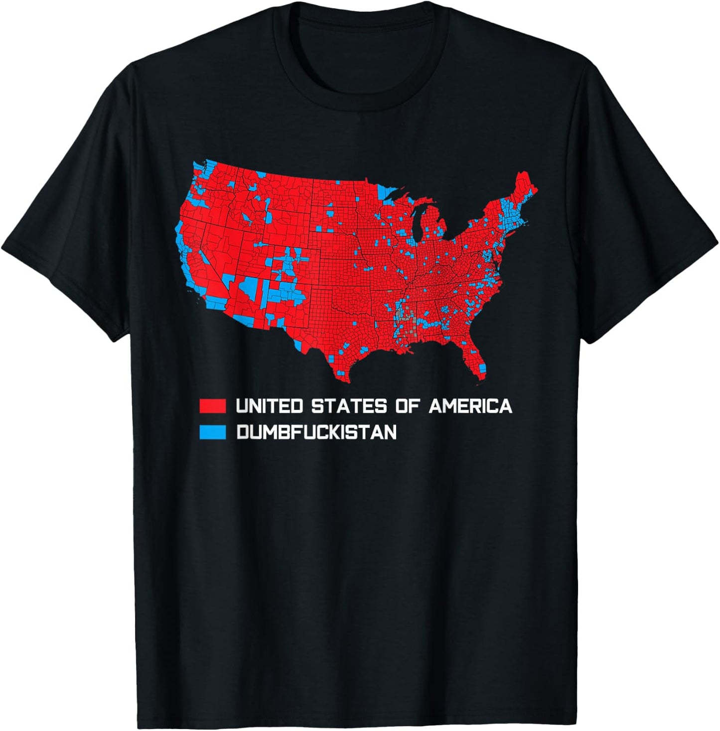 Election Map 2024 United States of America Dumbfuckistan T-Shirt - T-Shirt | Black