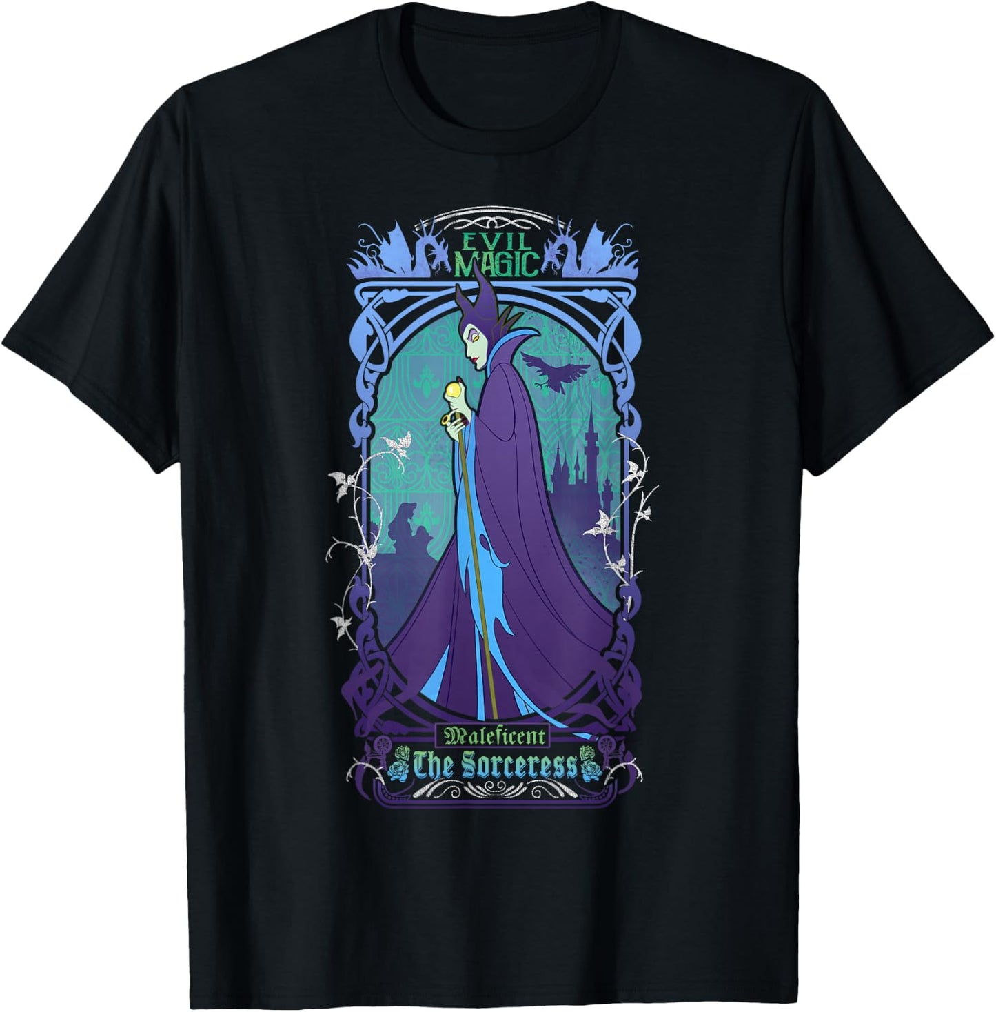 Disney Maleficent The Sorceress Deep Purple Graphic T-Shirt - T-Shirt | Black