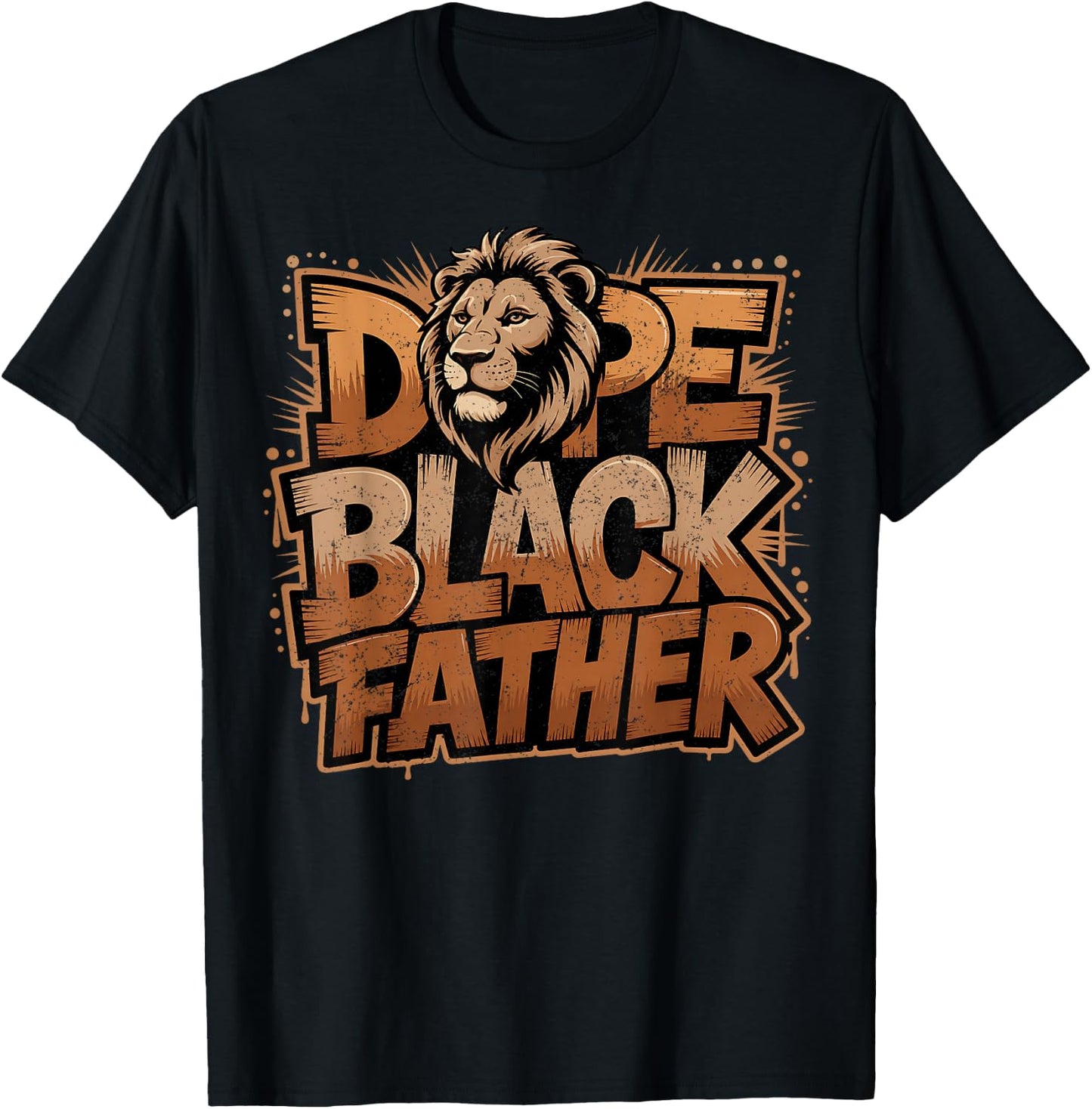 Fathers Day Dope Black Father African American Pride Dad Men T-Shirt - T-Shirt | Black