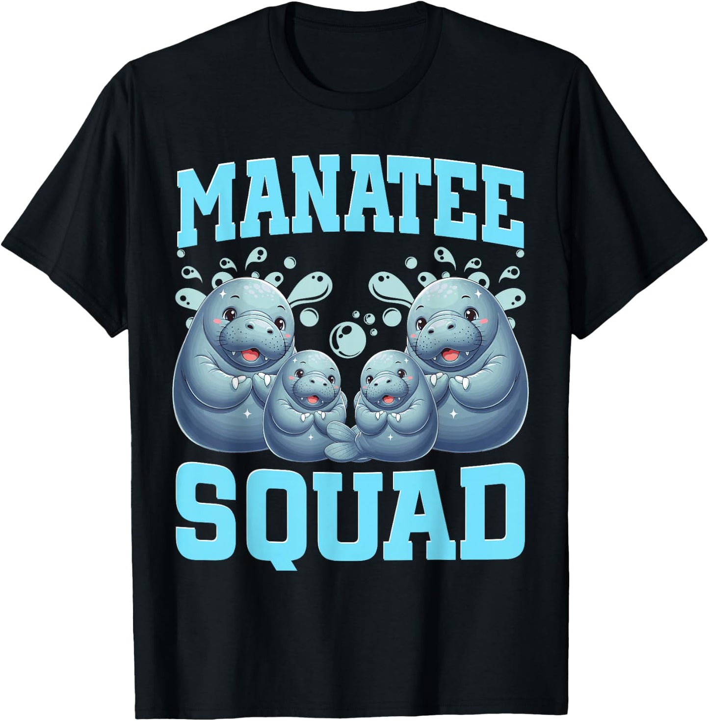 Manatees Lover Sea Cow Ocean Manatee Squad T-Shirt - T-Shirt | Black