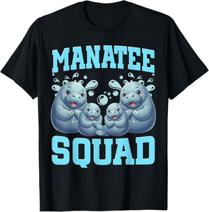 Manatees Lover Sea Cow Ocean Manatee Squad T-Shirt - T-Shirt | Black