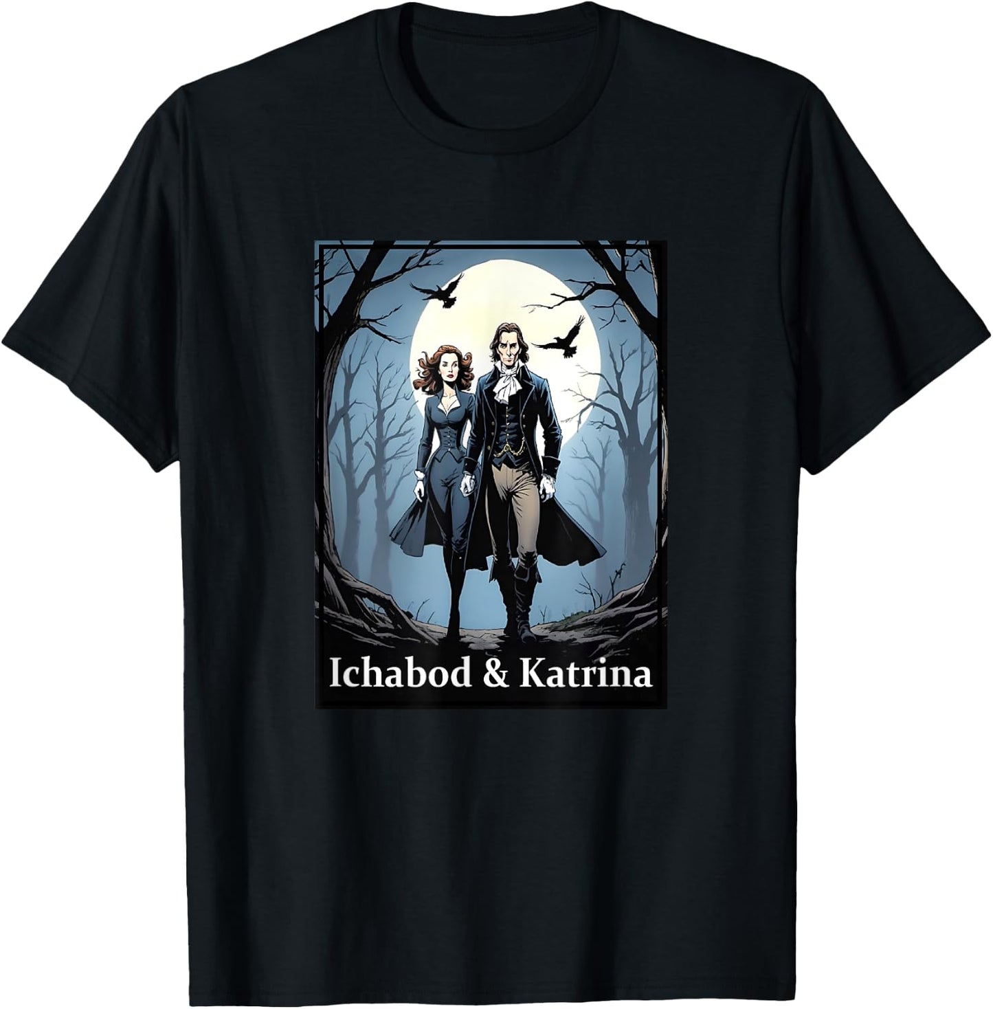 Ichabod Crane & Katrina Van Tassel of Sleepy Hollow T-Shirt - T-Shirt | Black