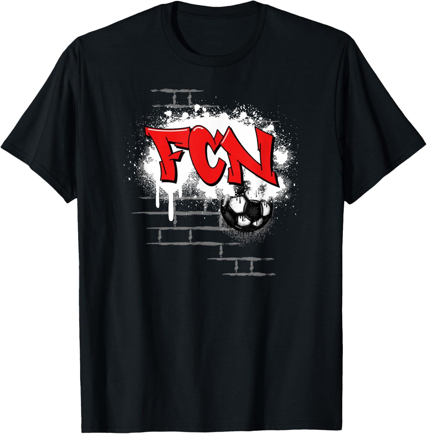 Nuremberg Football Clubberer Fan Franken Stadium Red White , black T-Shirt - T-Shirt | Black