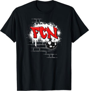 Nuremberg Football Clubberer Fan Franken Stadium Red White , black T-Shirt - T-Shirt | Black