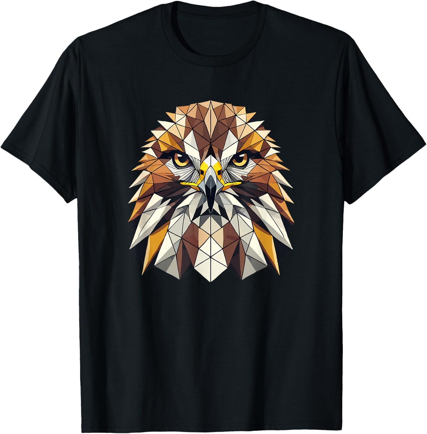 Geometric Art Hawk Hawks T-Shirt - T-Shirt | Black