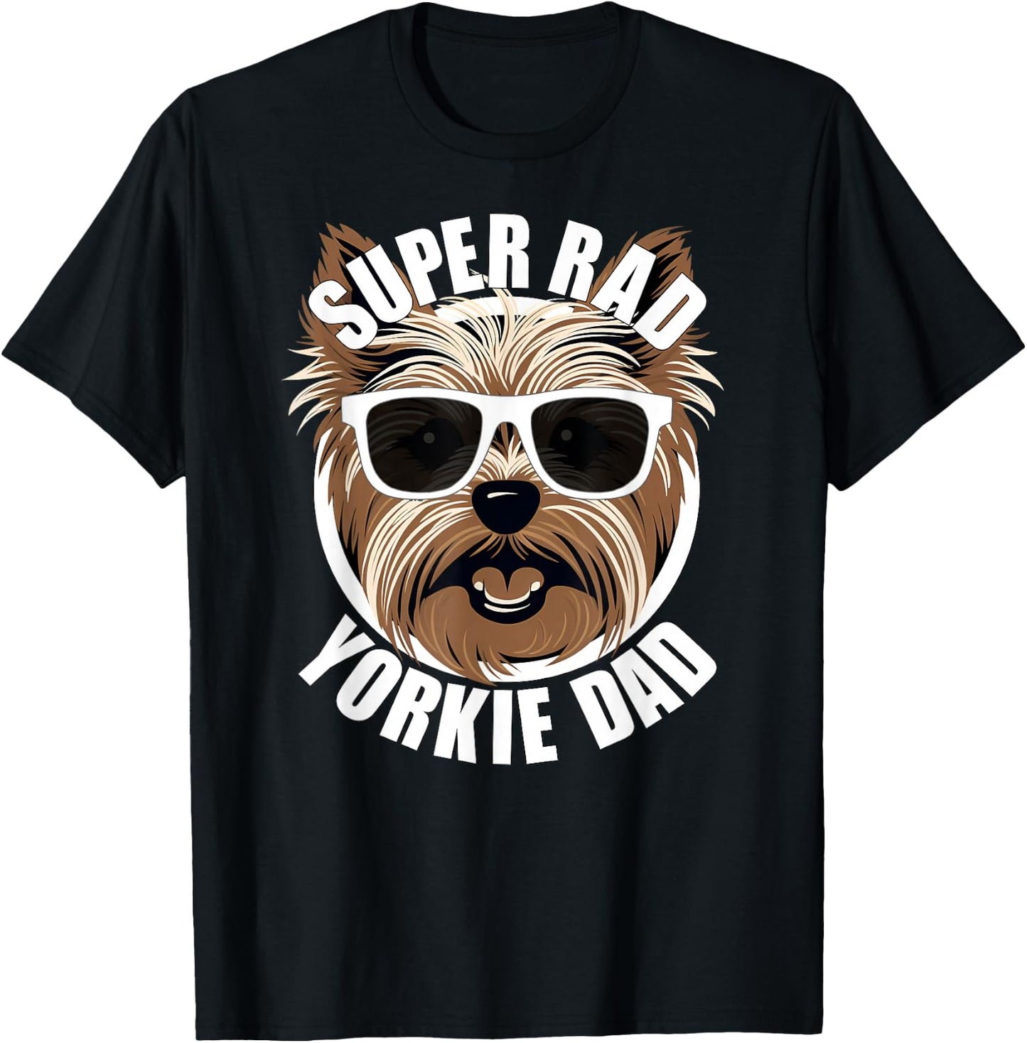 Yorkie Dad Funny Father’s Day Yorkshire Terrier Dog Dad T-Shirt - T-Shirt | Black