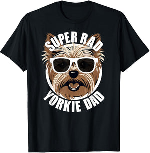 Yorkie Dad Funny Father’s Day Yorkshire Terrier Dog Dad T-Shirt - T-Shirt | Black