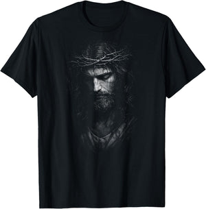 Heiliger Jesus mit Dornenkrone, Portraitrückdruck T-Shirt - T-Shirt | Black