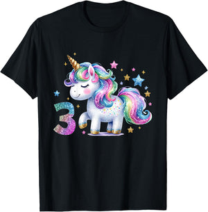 3 Geburtstag Mädchen Geschenke 3 Jahre Alt Einhorn Outfit T-Shirt - T-Shirt | Black