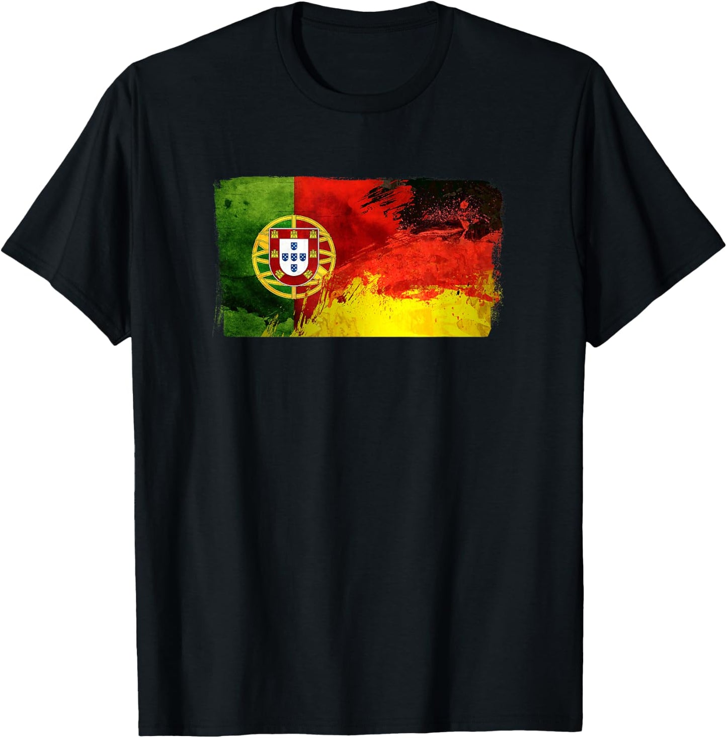 Portugal Deutschland Fusion Fußball Sport Wettkampf Freunde T-Shirt - T-Shirt | Black