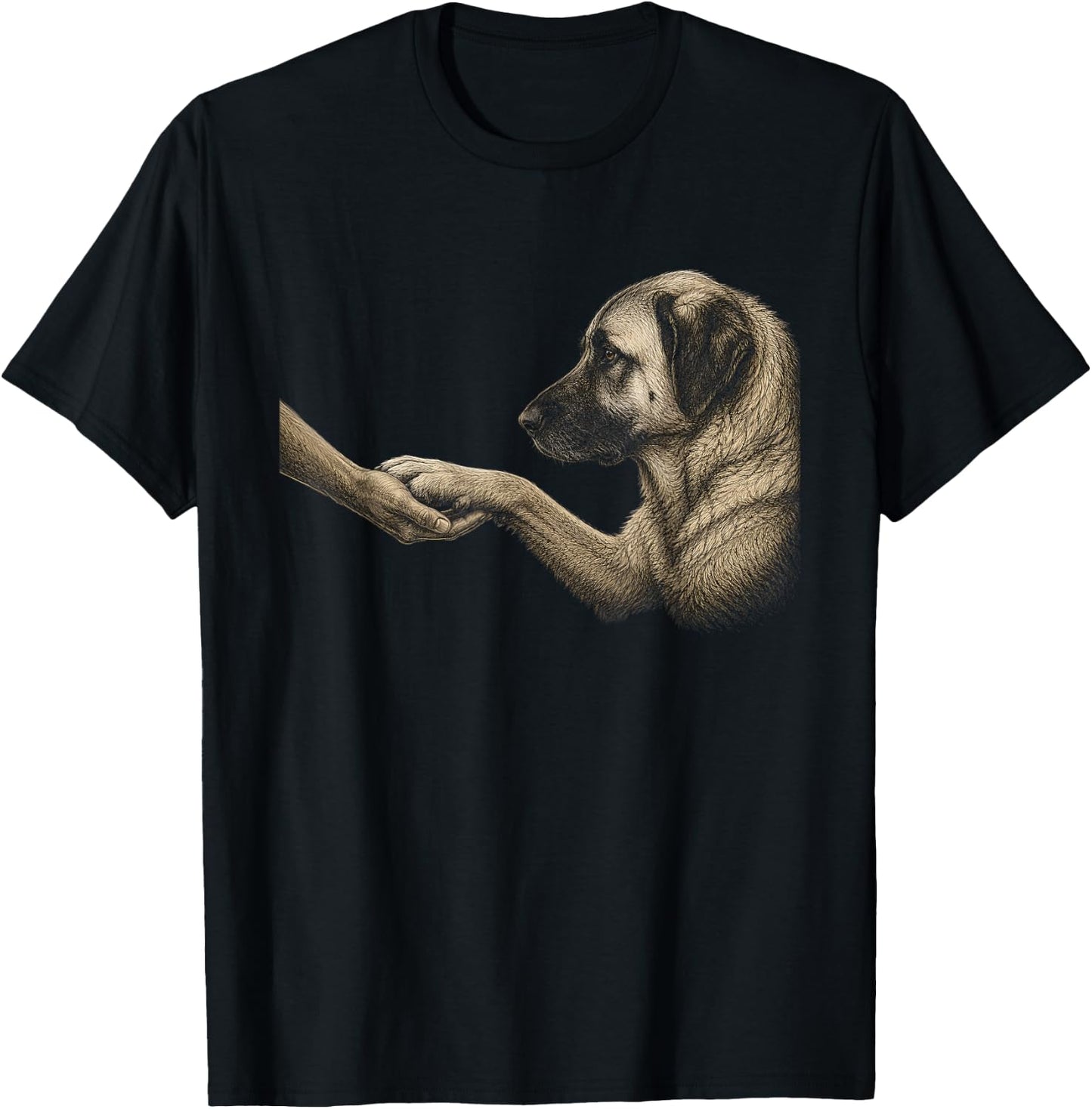 Anatolian Shepherd Dog Lover Paw Artwork Design T-Shirt - T-Shirt | Black