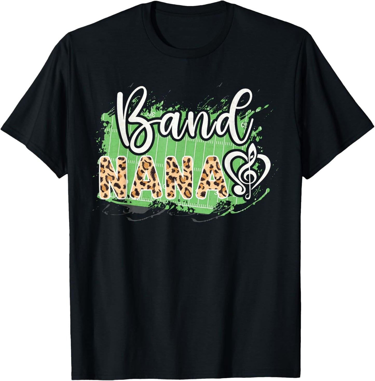 Band Nana Marching Band Nana Grandma Leopard T-Shirt - T-Shirt | Black