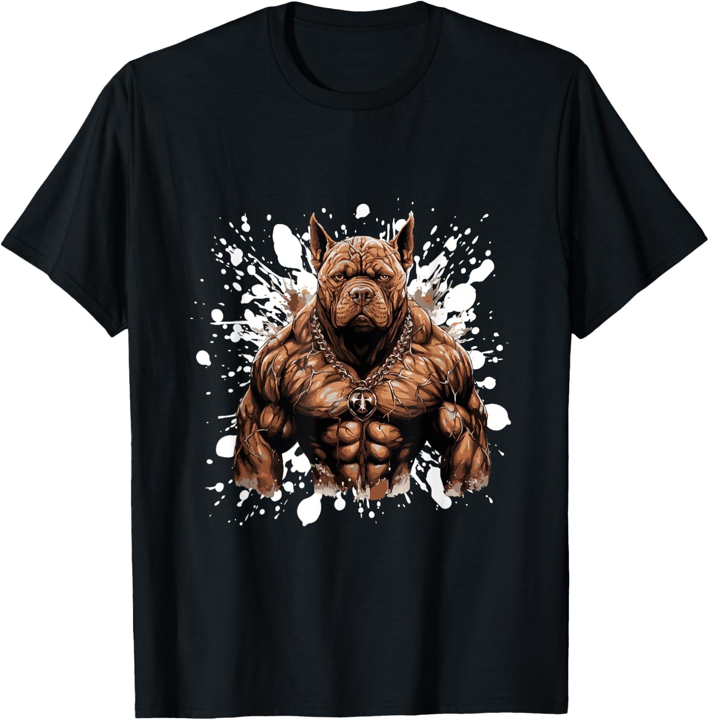 Dog with Pit Muscles | Training Gym Bodybuilding T-Shirt - T-Shirt | Black