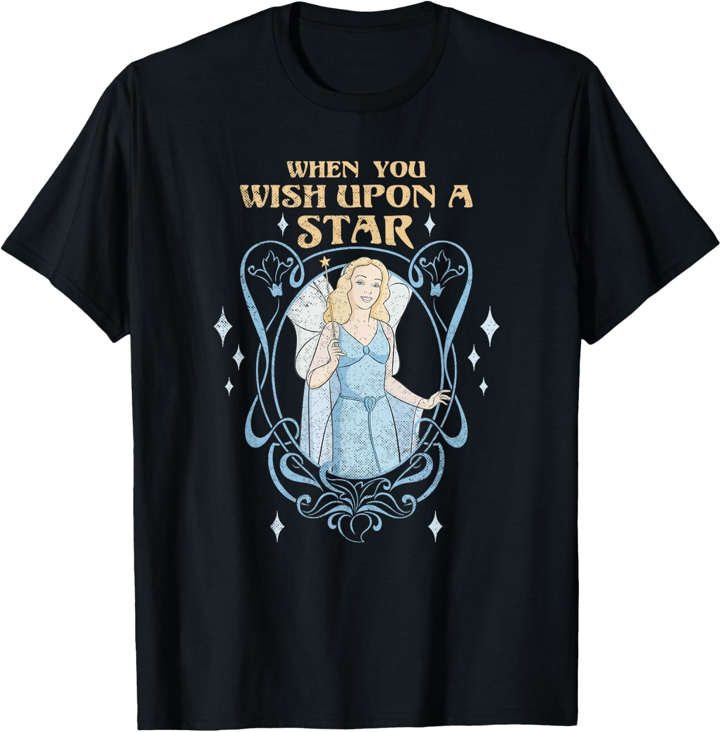 Disney Pinocchio Blue Fairy Wish Upon a Star T-Shirt - T-Shirt | Black