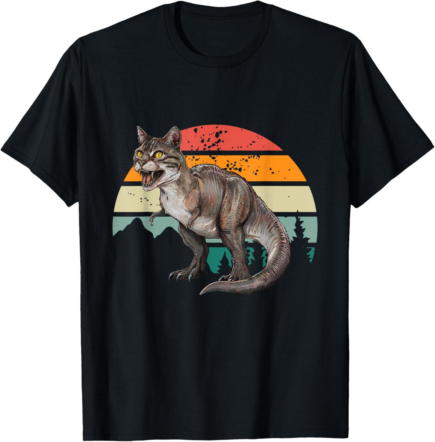 Catosaurus Rex Cat T-Rex Tyrannosaurus Funny Men Women Kids T-Shirt - T-Shirt | Black