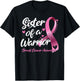 Breast Cancer Fighter Awareness Sister Of A Warrior T-Shirt - T-Shirt | Black