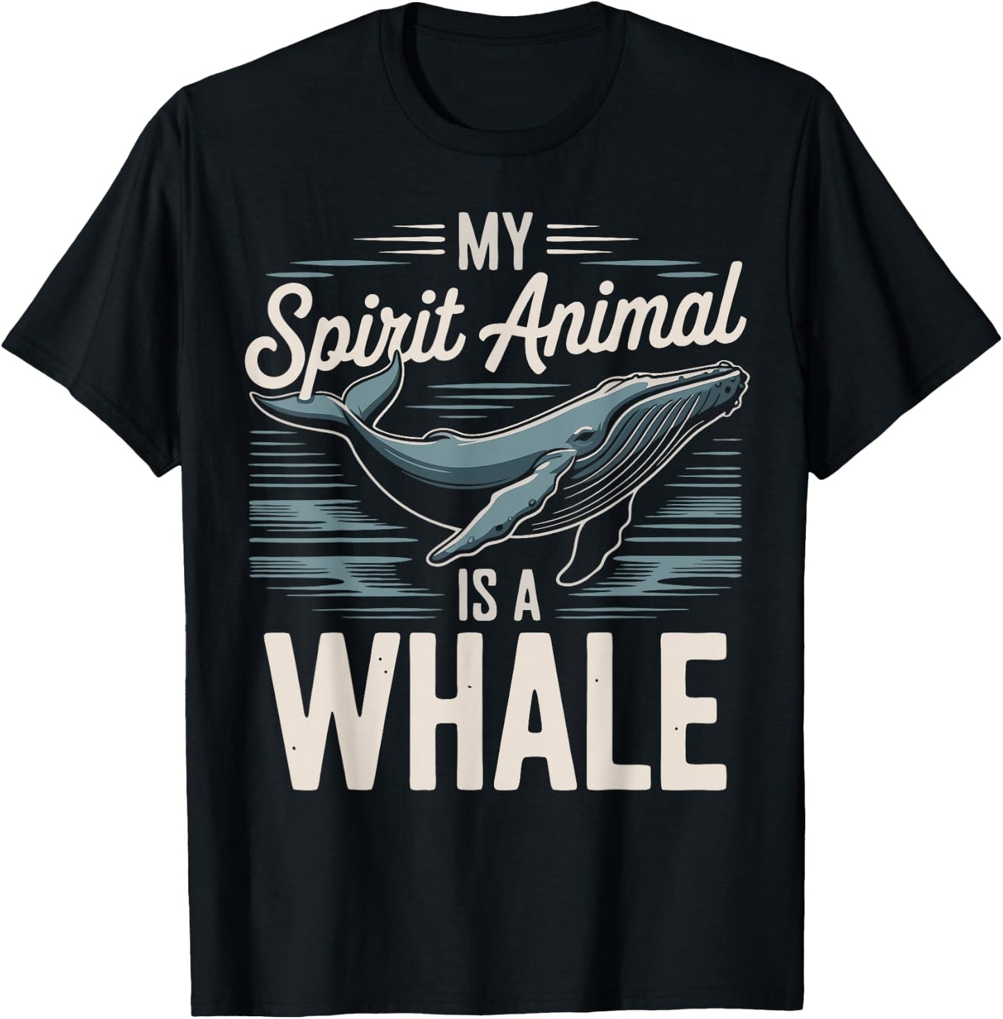 Whale Lover Spirit Animal Whale T-Shirt - T-Shirt | Black