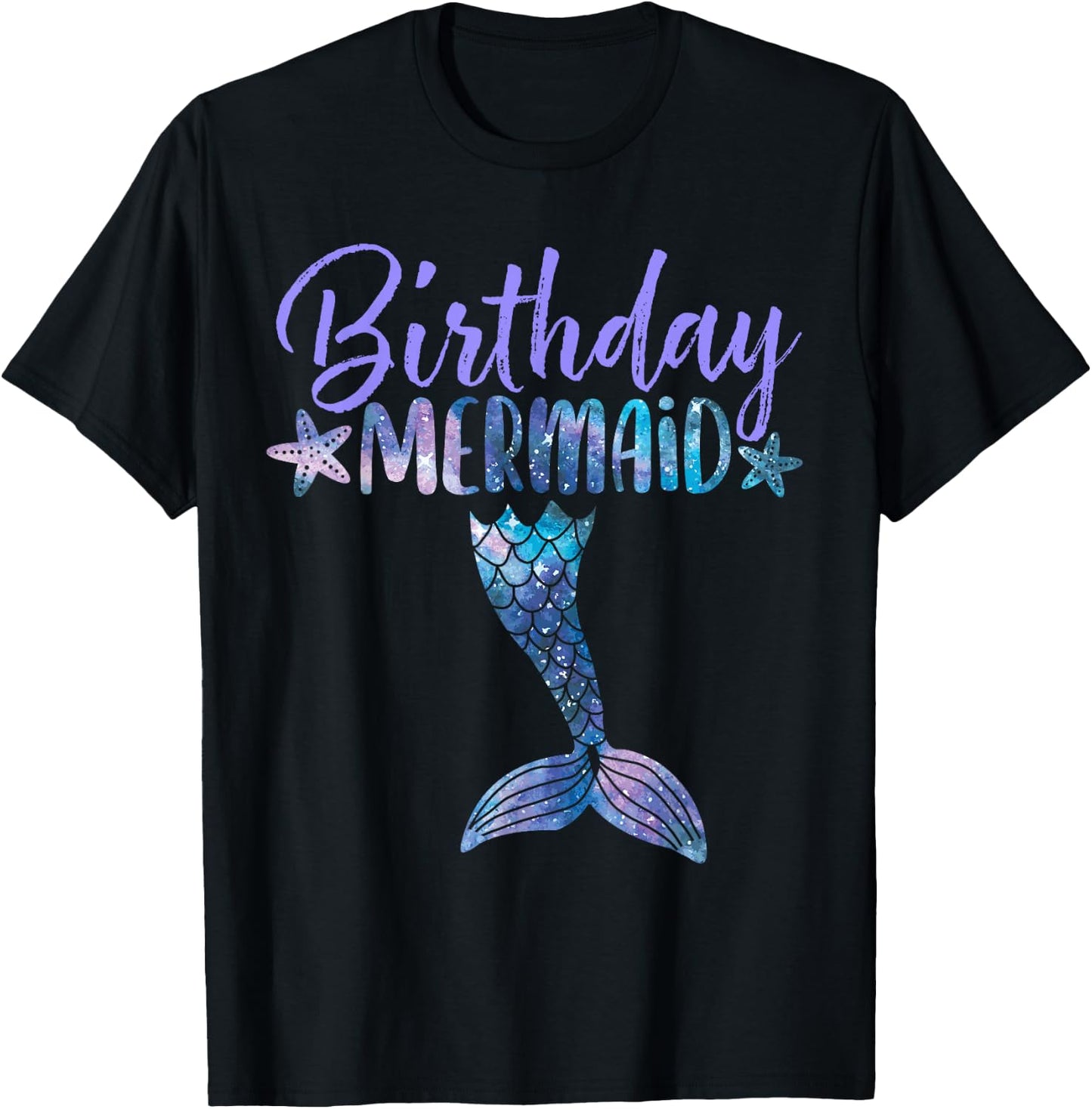 Birthday Mermaid Party Girl Tail Matching Mermaid Squad T-Shirt - T-Shirt | Black