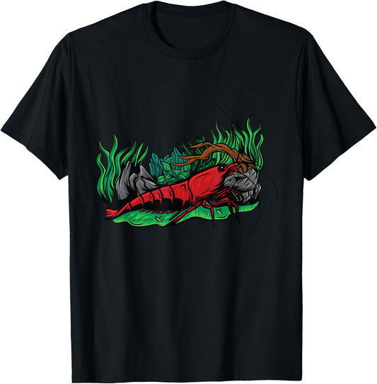 Neocaridina Red Cherry Shrimp Aquarium Dwarf Shrimp T-Shirt - T-Shirt | Black