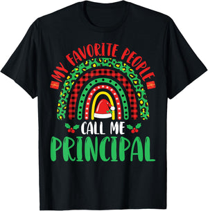 Principal Christmas Gifts Co. My Favorite People Call Me Principal Xmas Party Black T-Shirt - T-Shirt | Black