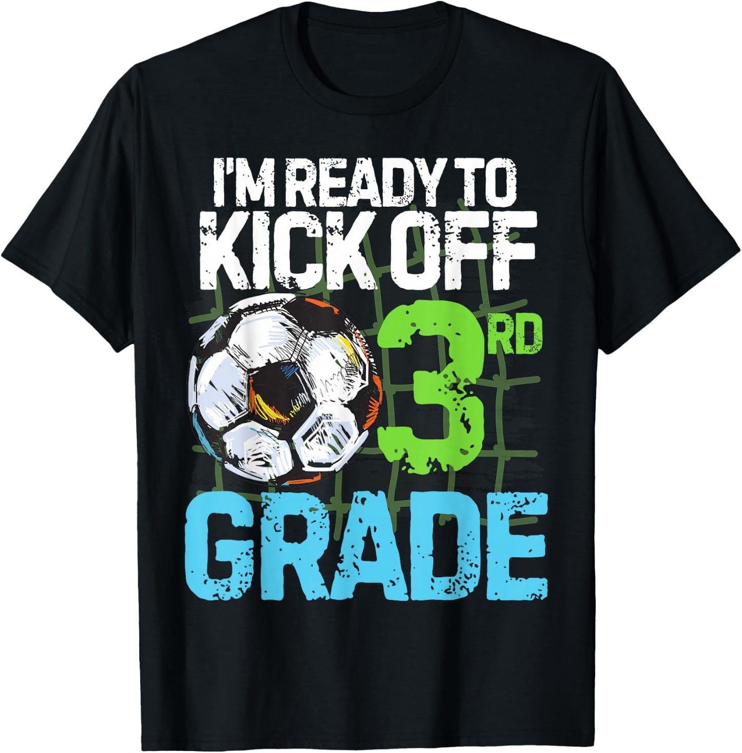Back To School First day Of 3rd grade Soccer Games Boys Kids T-Shirt - T-Shirt | Black