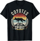 Vintage Retro Coyotes Are My Spirit Animal Coyote Lover T-Shirt - T-Shirt | Black