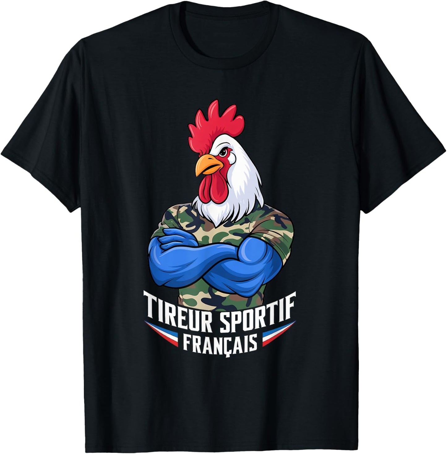 French Sporty Shooter, Shooting Stand Humor Airsoft Pride , Black, S T-Shirt - T-Shirt | Black